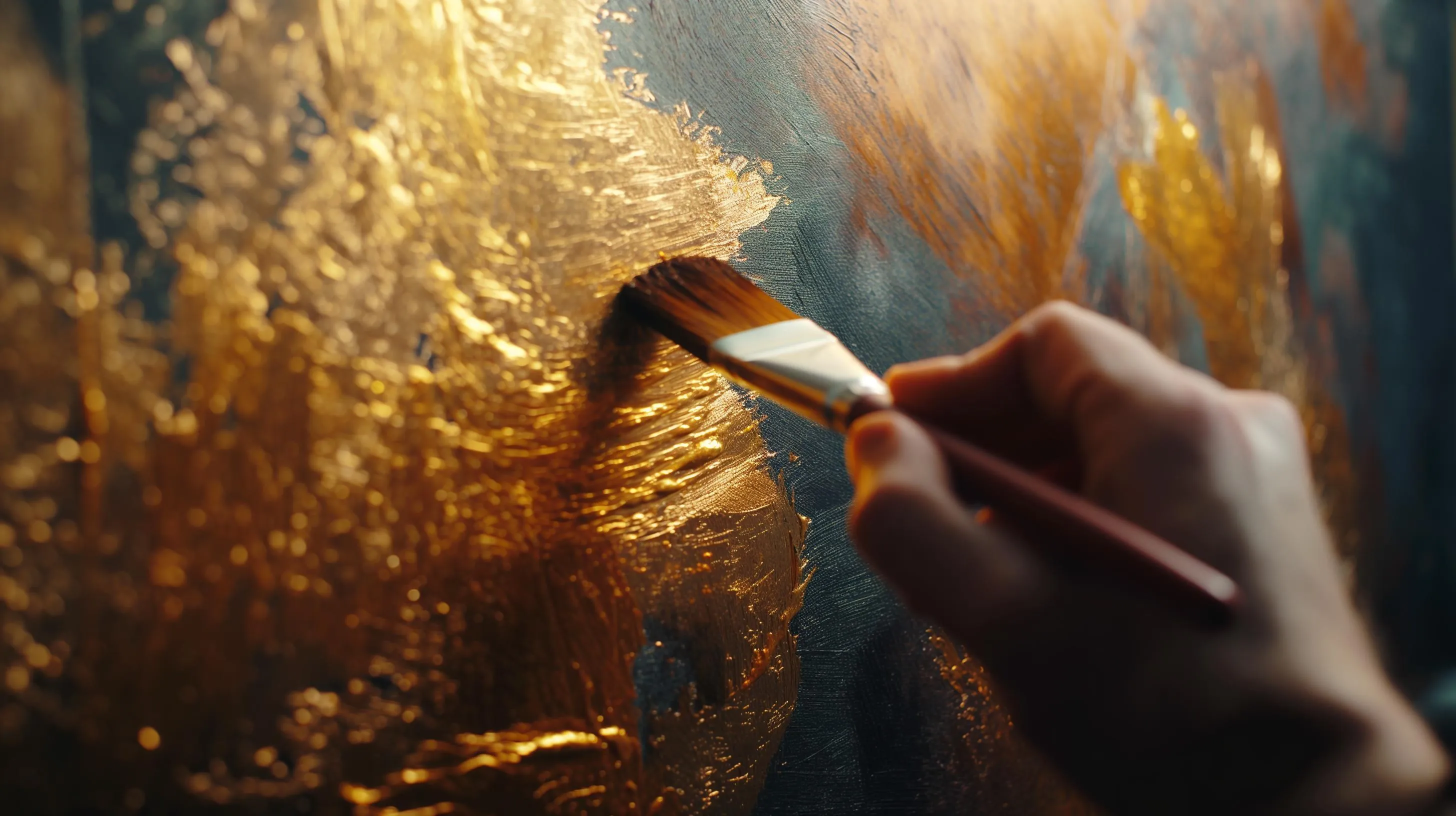 Luxury gold painting technique